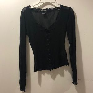 Sheer Guess black button up top